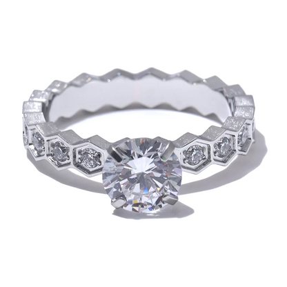 Classic bling cubic zirconia prong ring - product image