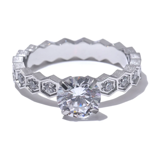 Classic bling cubic zirconia prong ring - product image