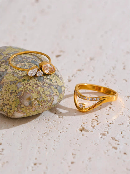 Cnc cubic zirconia contemporary high quality party women's ring - product image