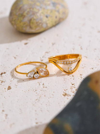 Cnc cubic zirconia contemporary high quality party women's ring - product image