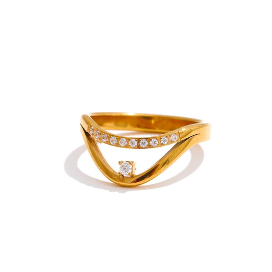 Cnc cubic zirconia contemporary high quality party women's ring - product image