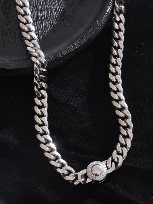 Cnc zirconia polished cuban chain necklace - product image