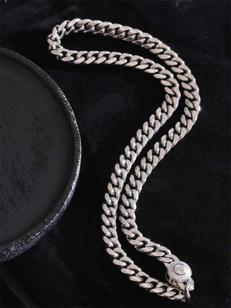 Cnc zirconia polished cuban chain necklace - product image