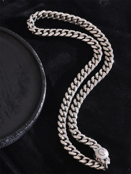 Cnc zirconia polished cuban chain necklace - product image