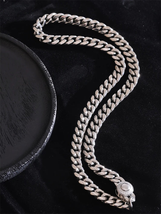 Cnc zirconia polished cuban chain necklace - product image