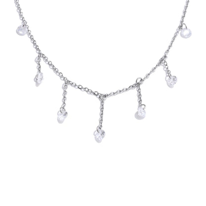 Collarbone chain drop zirconia necklace - product image