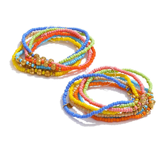 Colorful bohemian beads layered chain bracelet - product image