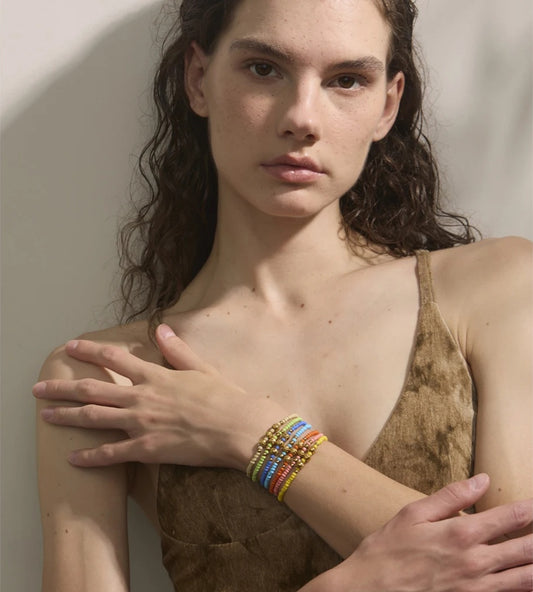 Colorful bohemian beads layered chain bracelet - product image