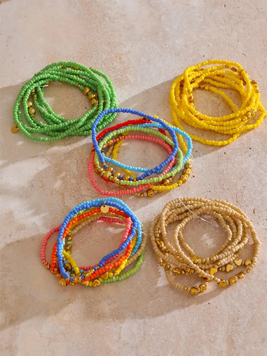 Colorful bohemian beads layered chain bracelet - product image