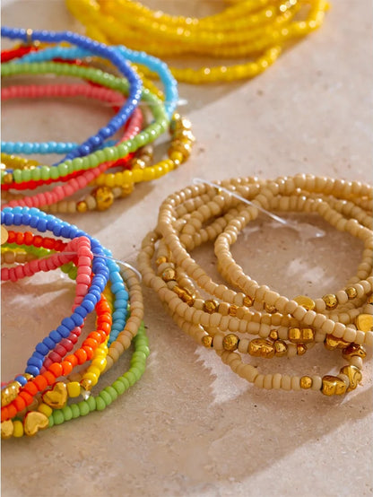 Colorful bohemian beads layered chain bracelet - product image