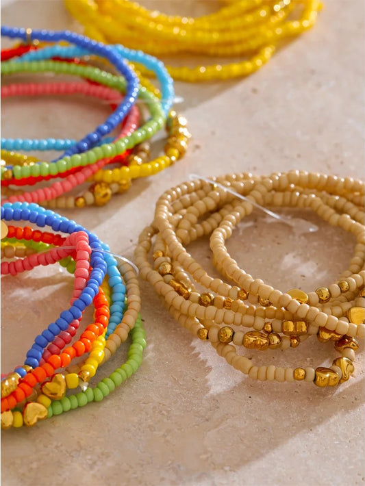 Colorful bohemian beads layered chain bracelet - product image