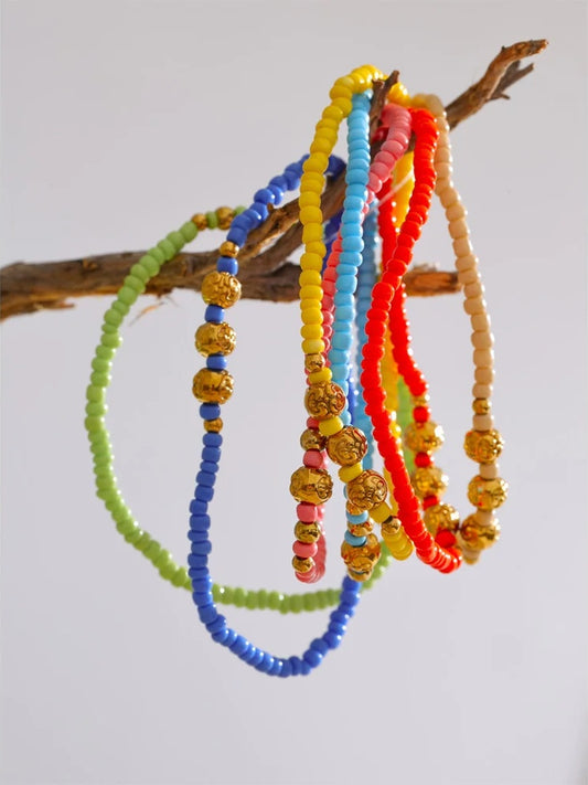 Colorful bohemian beads layered chain bracelet - product image