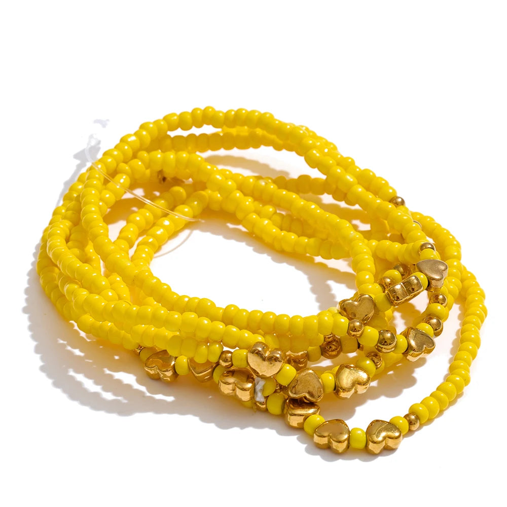 Colorful bohemian beads layered chain bracelet - product image
