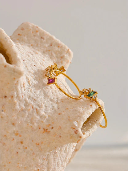 Colorful contemporary cubic zirconia ring - product image