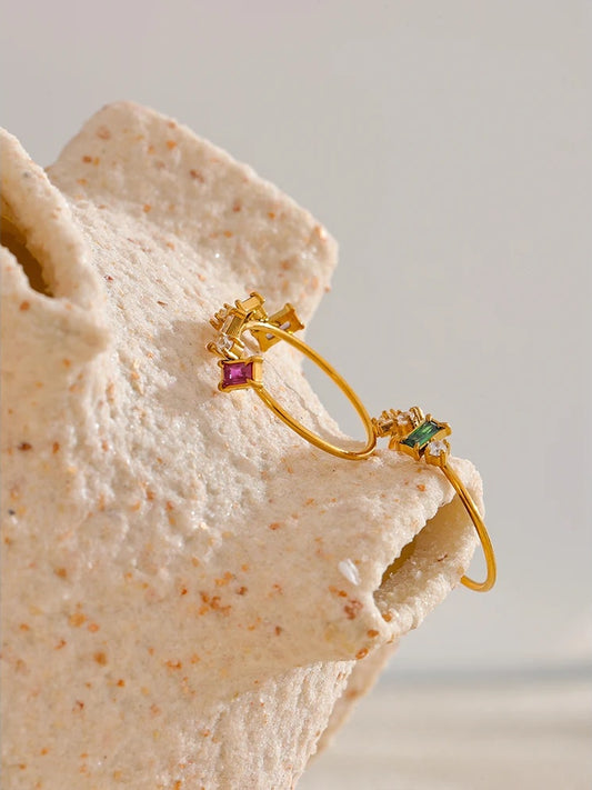 Colorful contemporary cubic zirconia ring - product image