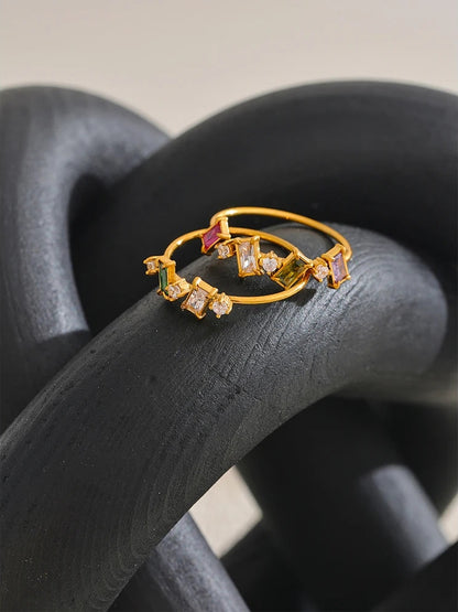Colorful contemporary cubic zirconia ring - product image