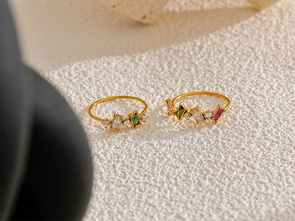 Colorful contemporary cubic zirconia ring - product image