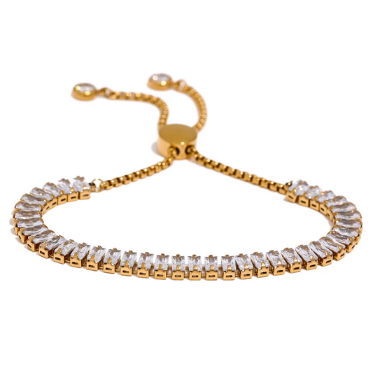 Colorful cubic zirconia chain bracelet - product image