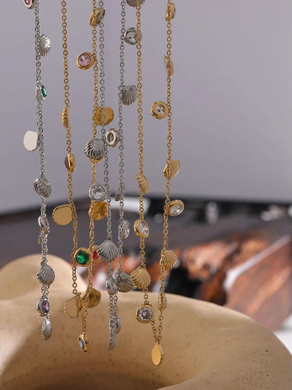 Colorful cubic zirconia chain fashion collar necklace - product image