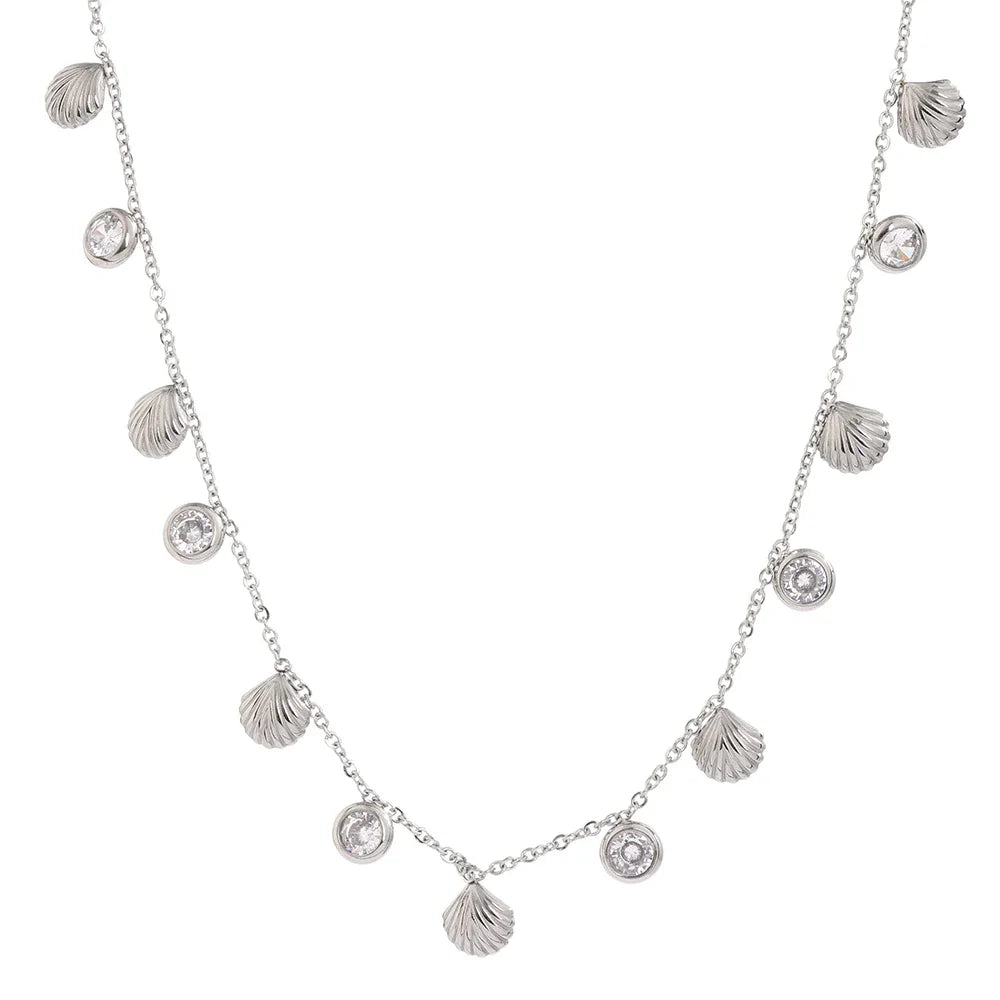 Colorful cubic zirconia chain fashion collar necklace - product image