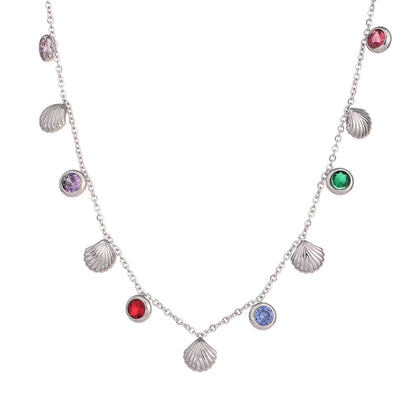 Colorful cubic zirconia chain fashion collar necklace - product image