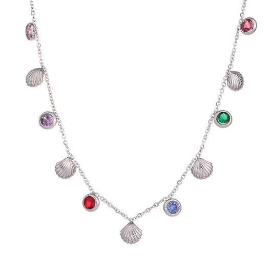 Colorful cubic zirconia chain fashion collar necklace - product image