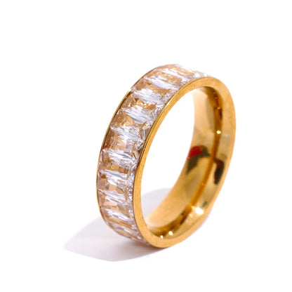 Colorful cubic zirconia multiple band fashion ring - product image