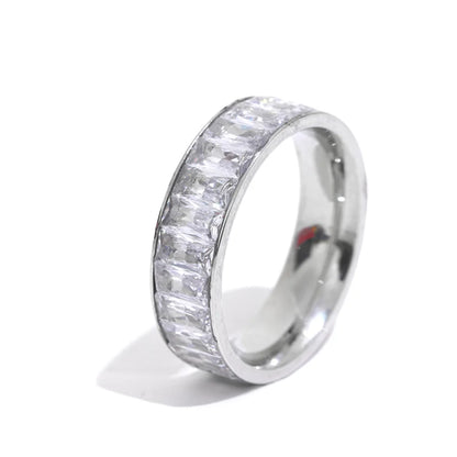 Colorful cubic zirconia multiple band fashion ring - product image