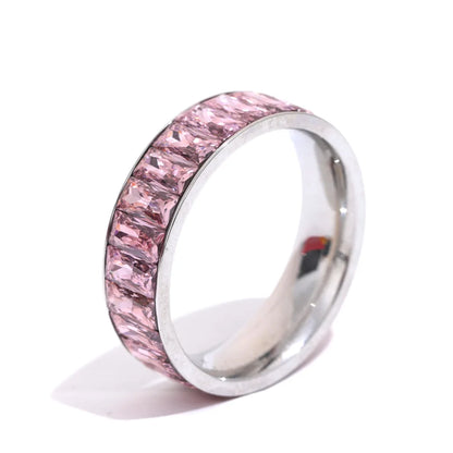 Colorful cubic zirconia multiple band fashion ring - product image