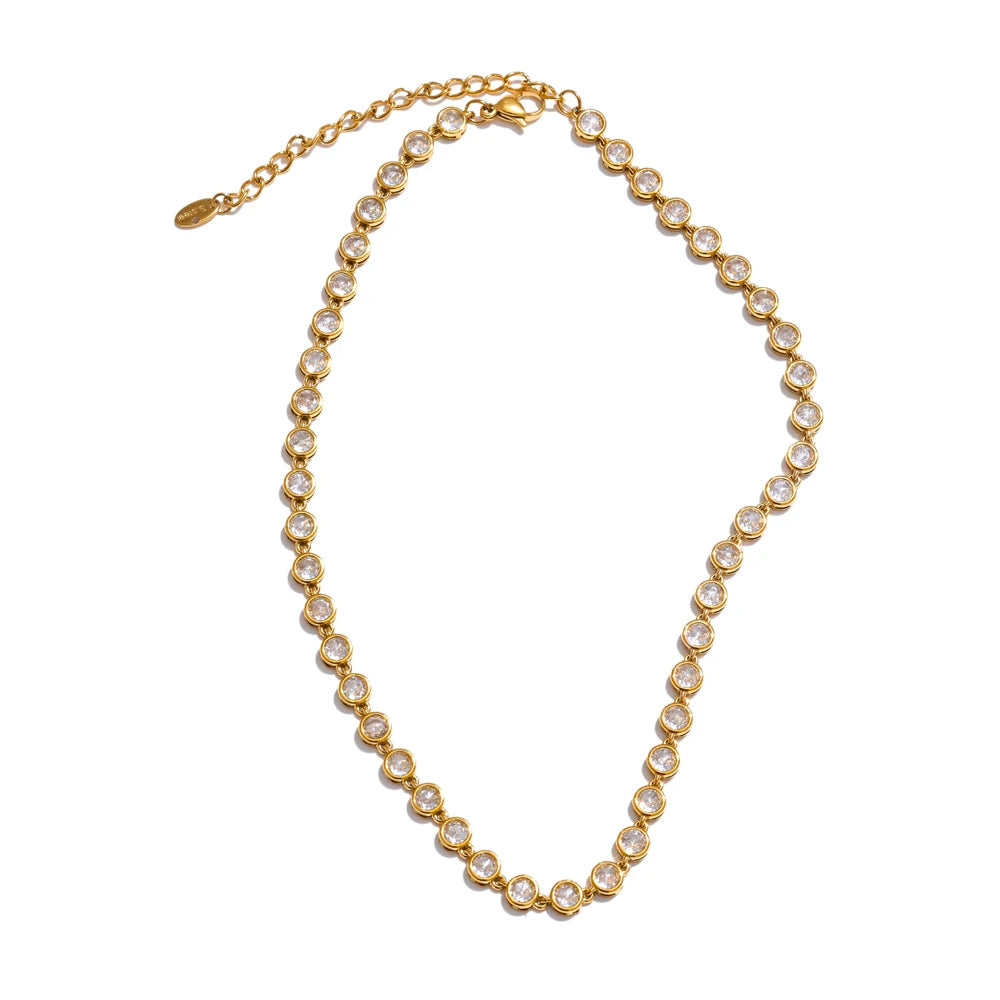 Colorful cubic zirconia necklace bracelet set - product image
