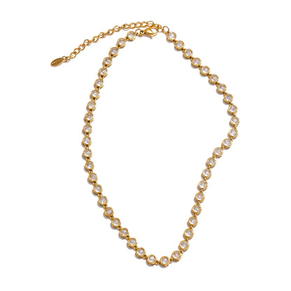 Colorful cubic zirconia necklace bracelet set - product image