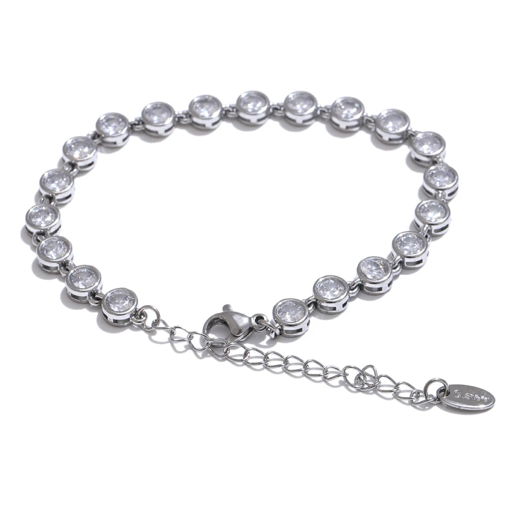 Colorful cubic zirconia necklace bracelet set - product image