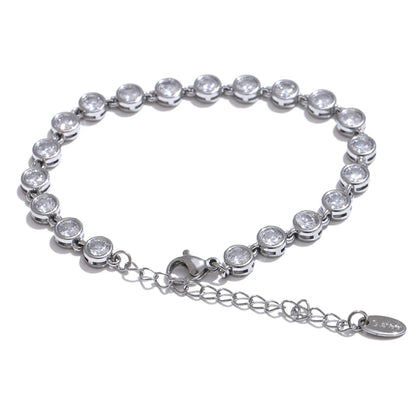 Colorful cubic zirconia necklace bracelet set - product image