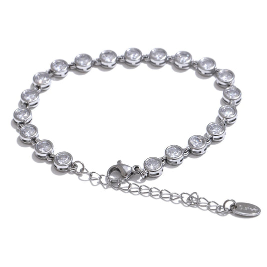 Colorful cubic zirconia necklace bracelet set - product image