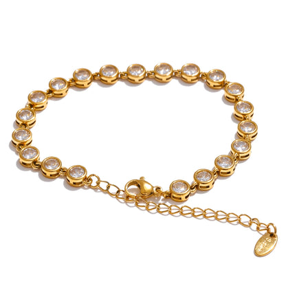 Colorful cubic zirconia necklace bracelet set - product image