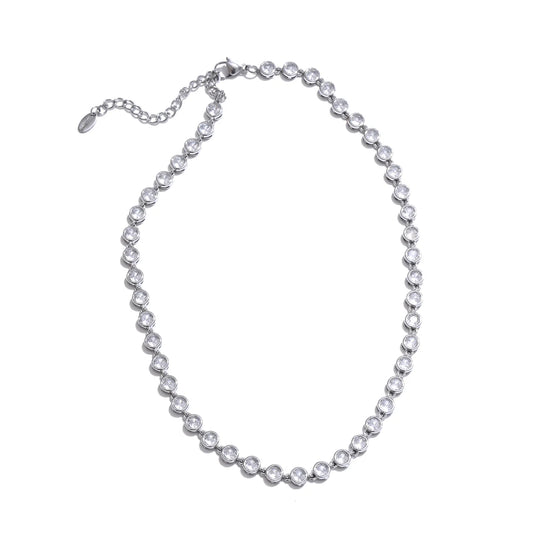 Colorful cubic zirconia necklace bracelet set - product image