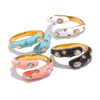 Colorful Cubic Zirconia Open Adjustable Ring