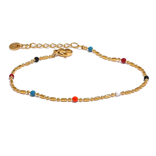 Colorful enamel beads lobster clasp women chain bracelet - product image
