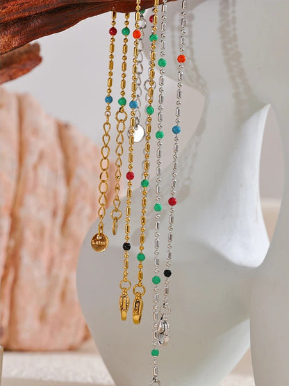 Colorful enamel beads lobster clasp women chain bracelet - product image