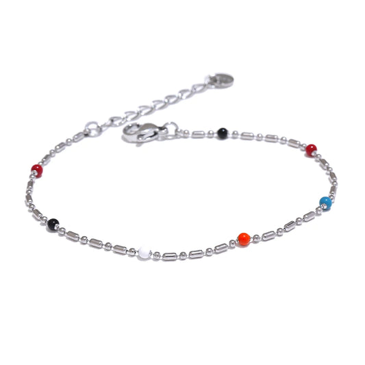 Colorful enamel beads lobster clasp women chain bracelet - product image