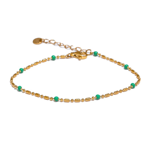 Colorful enamel beads lobster clasp women chain bracelet - product image
