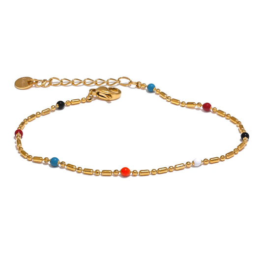 Colorful enamel beads lobster clasp women chain bracelet - product image