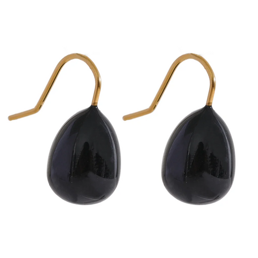 Colorful enamel orange green hoop earrings - product image