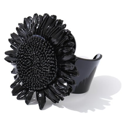 Colorful lafite grass resin flower cuff bracelet - product image