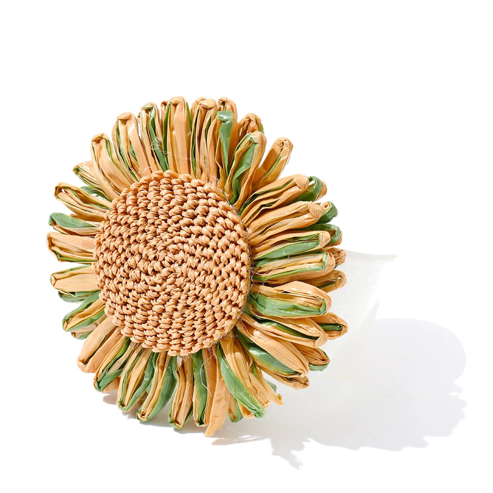 Colorful lafite grass resin flower cuff bracelet - product image