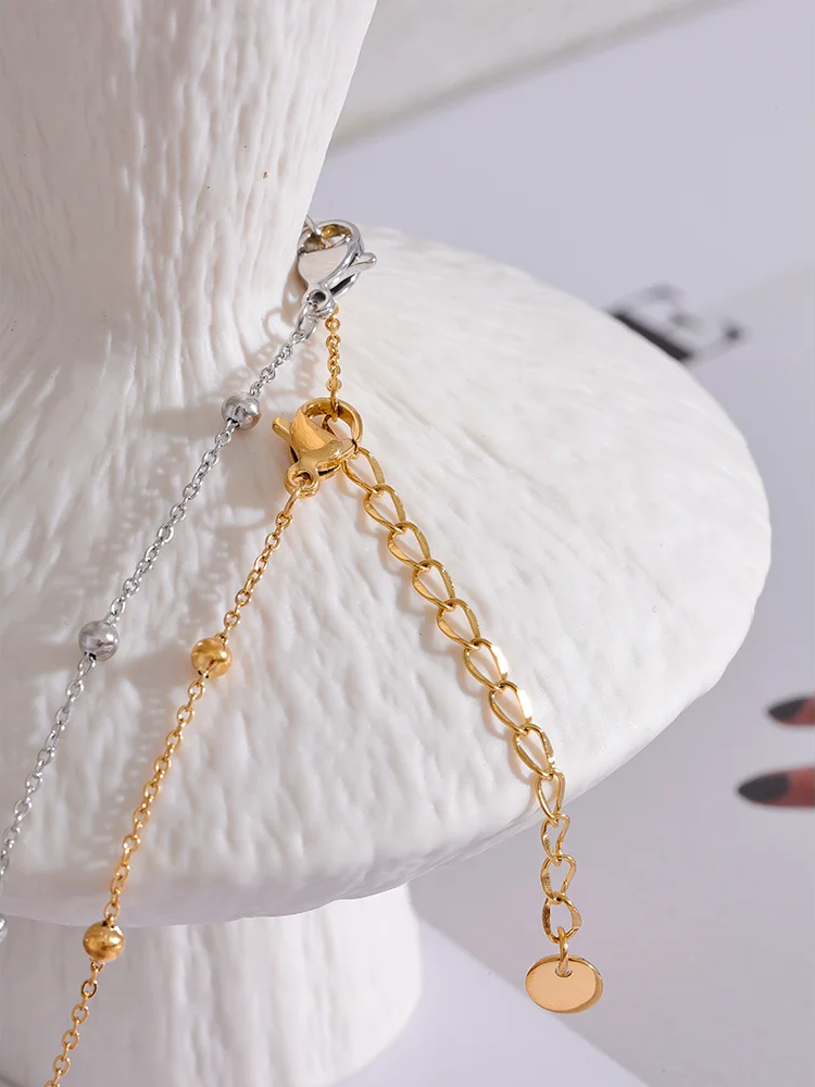 Colorful natural stone flower pendant necklace - product image