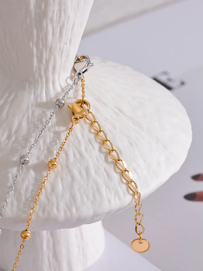 Colorful natural stone flower pendant necklace - product image