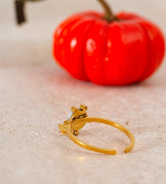 Colorful resin goldfish adjustable ring - product image