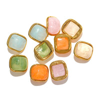 Colorful Resin Square Candy Stud Earrings