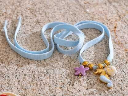 Colorful shell seahorse fruit shoelace charm - product image
